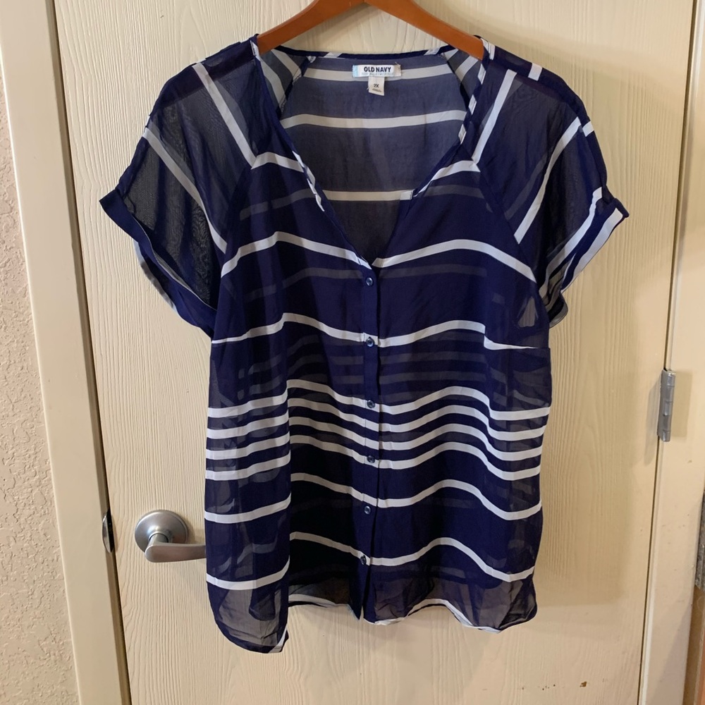 Striped button down